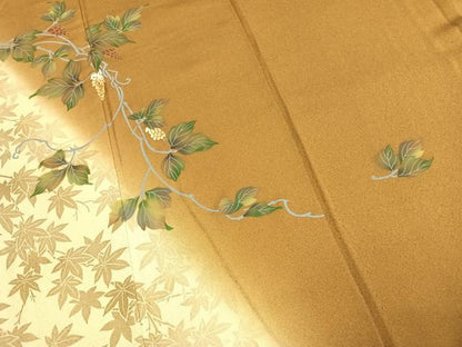 平和屋着物●訪問着　刺繍　草花文　暈し染め　正絹　逸品　未使用　AABK1295fy