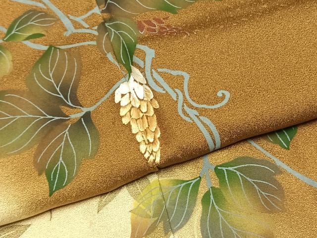 平和屋着物●訪問着　刺繍　草花文　暈し染め　正絹　逸品　未使用　AABK1295fy