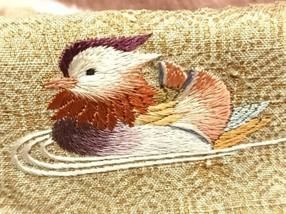 平和屋着物●訪問着　紬地　絞り　刺繍　松竹梅　花鳥文　金糸　金彩　ますいわ屋扱い　正絹　逸品　AABK1298fy