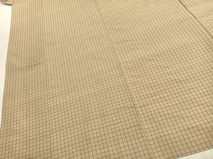 平和屋着物●結城紬　格子　証紙付き　仮絵羽　正絹　逸品　未使用　AABK1304fy