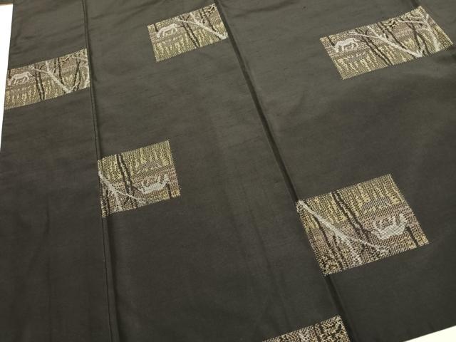 平和屋着物●上質な紬　色紙文　正絹　逸品　AABK1306fy