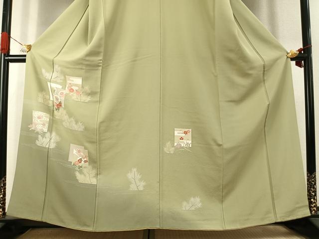平和屋着物●訪問着　色紙重ね花文　暈し染め　金彩　正絹　逸品　AABK1310fy