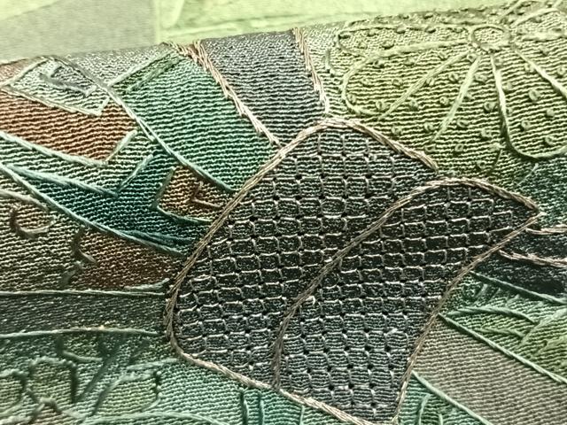 平和屋着物●訪問着　中国三大刺繍　汕頭刺繍　スワトウ刺繍　総刺繍　束ね熨斗花蝶文　暈し染め　金彩　正絹　逸品　AABK1311fy
