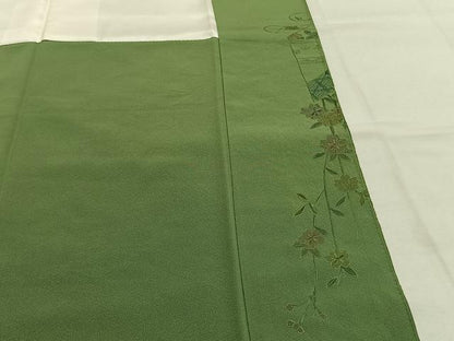 平和屋着物●訪問着　中国三大刺繍　汕頭刺繍　スワトウ刺繍　総刺繍　束ね熨斗花蝶文　暈し染め　金彩　正絹　逸品　AABK1311fy
