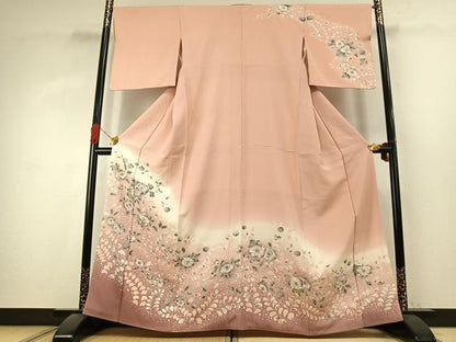 平和屋着物●訪問着　辻が花　絞り　暈し染め　正絹　逸品　AABK1312fy