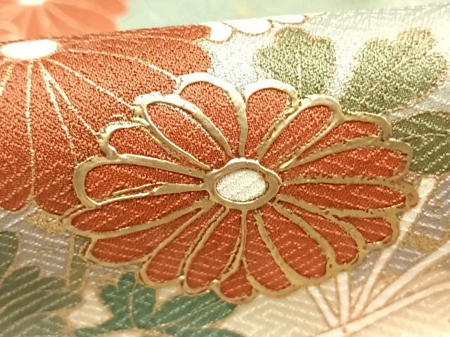 平和屋着物●訪問着　雲取り花文　金彩　正絹　逸品　AABK1315fy