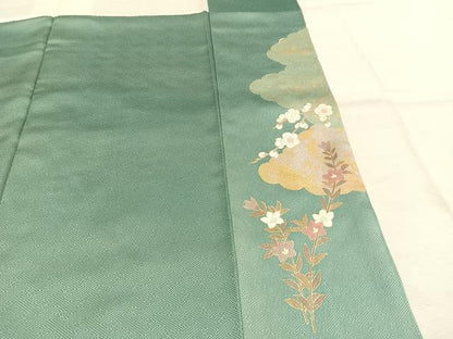 平和屋着物●訪問着　雲取り花文　金彩　正絹　逸品　AABK1315fy