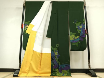 平和屋着物●豪華振袖　花蝶文　金彩　正絹　逸品　AABK1316fy