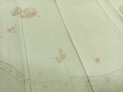 平和屋着物●訪問着　中国三大刺繍　汕頭刺繍　スワトウ刺繍　総刺繍　花蝶文　正絹　逸品　AABK1317fy