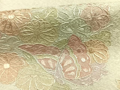 平和屋着物●訪問着　中国三大刺繍　汕頭刺繍　スワトウ刺繍　総刺繍　花蝶文　正絹　逸品　AABK1317fy