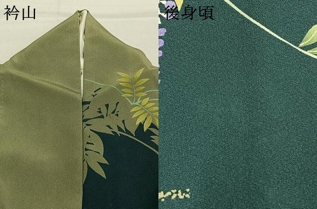 平和屋着物●訪問着　枝花文　シルエット　金彩　正絹　逸品　AABK1319fy