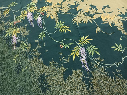 平和屋着物●訪問着　枝花文　シルエット　金彩　正絹　逸品　AABK1319fy