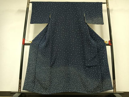 平和屋着物●訪問着　抽象文様　鬼しぼ縮緬　正絹　逸品　AABK1321fy