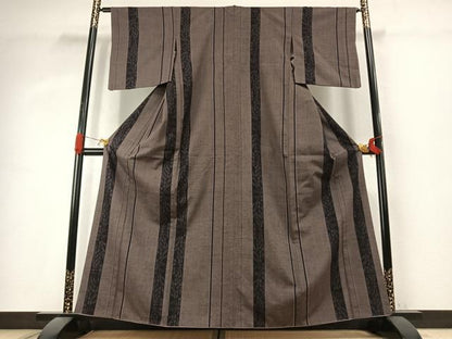 平和屋着物●上質な紬　間道　正絹　逸品　AABK1322fy