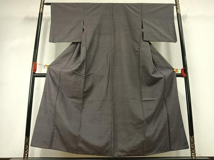 平和屋着物●上質な紬　霞文　紫鼠色　正絹　逸品　AABK1323fy