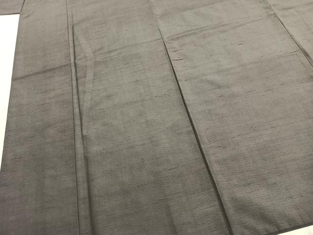 平和屋着物●上質な紬　霞文　紫鼠色　正絹　逸品　AABK1323fy