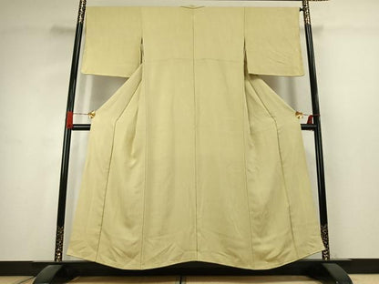 平和屋着物●上質な色無地　杢目地紋　蒸栗色　正絹　逸品　AABK1324fy