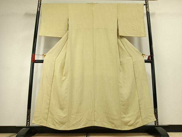 平和屋着物●上質な色無地　杢目地紋　蒸栗色　正絹　逸品　AABK1324fy