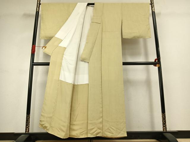 平和屋着物○上質な色無地 杢目地紋 蒸栗色 正絹 逸品 AABK1324fy