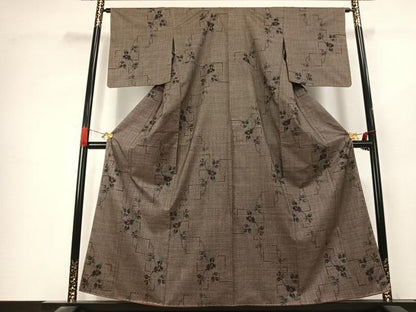 平和屋着物●本場大島紬　7マルキ　草花文　やまと誂製　正絹　逸品　未使用　AABK1325fy