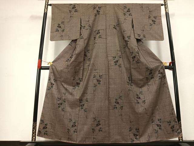 平和屋着物●本場大島紬　7マルキ　草花文　やまと誂製　正絹　逸品　未使用　AABK1325fy