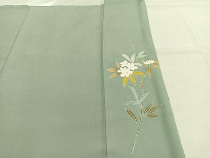 平和屋着物●訪問着　友禅　枝花文　暈し染め　正絹　逸品　AABK1327fy