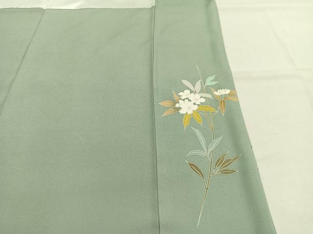 平和屋着物●訪問着　友禅　枝花文　暈し染め　正絹　逸品　AABK1327fy