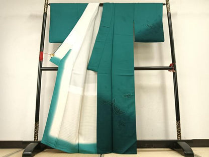 平和屋着物●染色作家　斉藤三才　訪問着　三才鳥　暈し染め　正絹　逸品　AABK1328fy