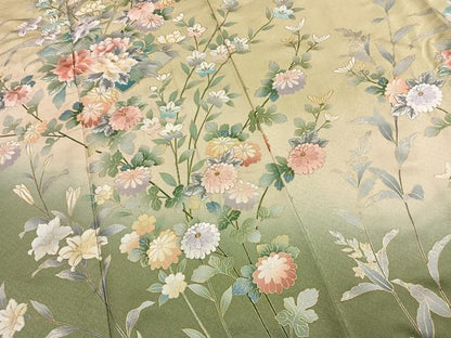 平和屋着物●訪問着　刺繍　草花文　暈し染め　金糸　金銀彩　正絹　逸品　AABK1331fy