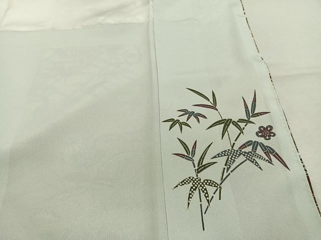 平和屋着物●訪問着　型染め　花鳥文　正絹　逸品　AABK1332fy