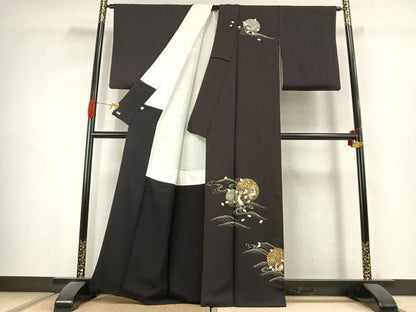 平和屋着物●訪問着　刺繍　兎　暈し染め　金糸　金銀彩　三越扱い　正絹　逸品　AABK1333fy