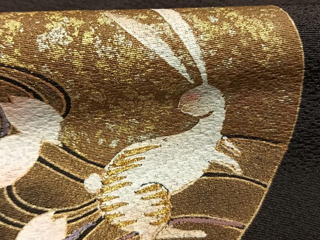 平和屋着物●訪問着　刺繍　兎　暈し染め　金糸　金銀彩　三越扱い　正絹　逸品　AABK1333fy