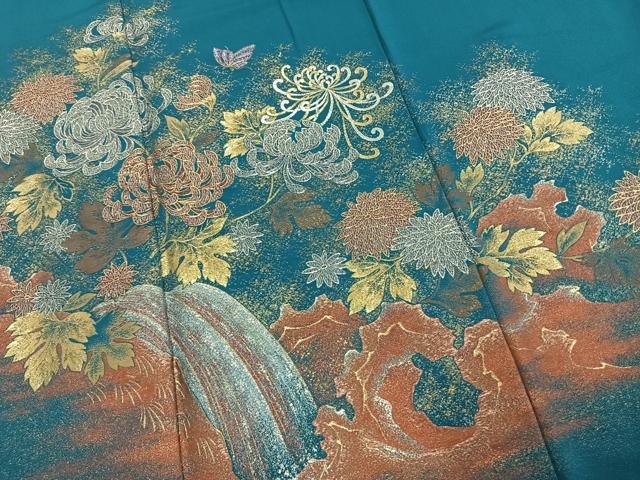 平和屋着物●ファッションデザイナー　HIROKO KOSHINO　コシノヒロコ　訪問着　寿光織　花蝶文　金銀糸　正絹　逸品　AABK1336fy