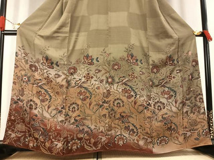平和屋着物●小林文次郎　訪問着　更紗花鳥文　暈し染め　正絹　逸品　未使用　AABK1337fy