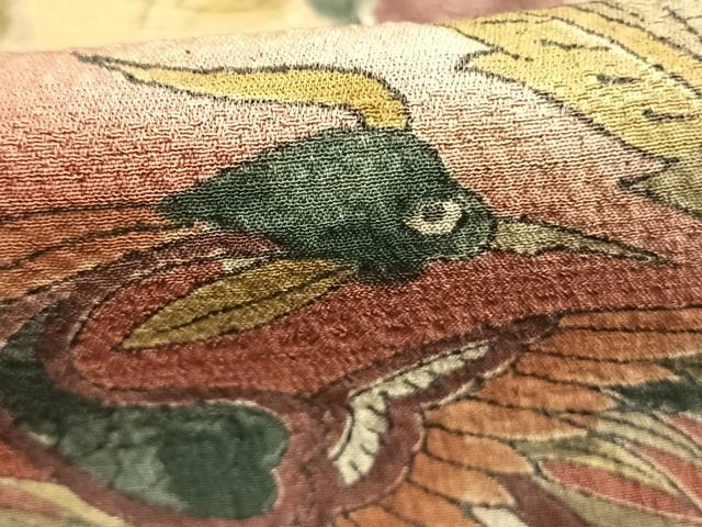 平和屋着物●小林文次郎　訪問着　更紗花鳥文　暈し染め　正絹　逸品　未使用　AABK1337fy