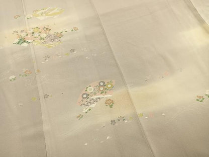 平和屋着物●訪問着　友禅　作家物　地紙花文　暈し染め　正絹　逸品　AABK1338fy