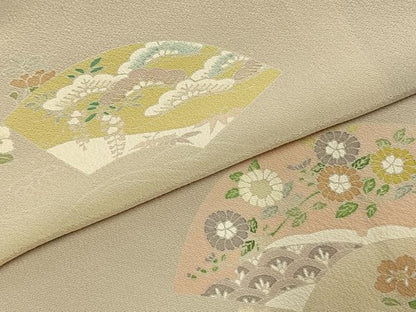 平和屋着物●訪問着　友禅　作家物　地紙花文　暈し染め　正絹　逸品　AABK1338fy