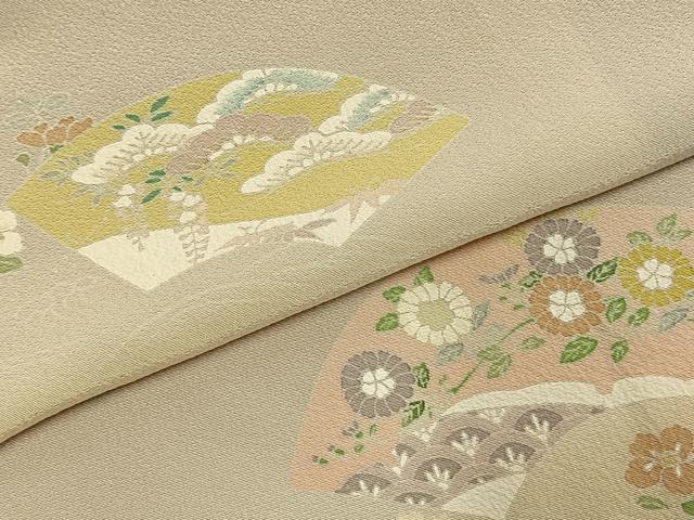 平和屋着物●訪問着　友禅　作家物　地紙花文　暈し染め　正絹　逸品　AABK1338fy