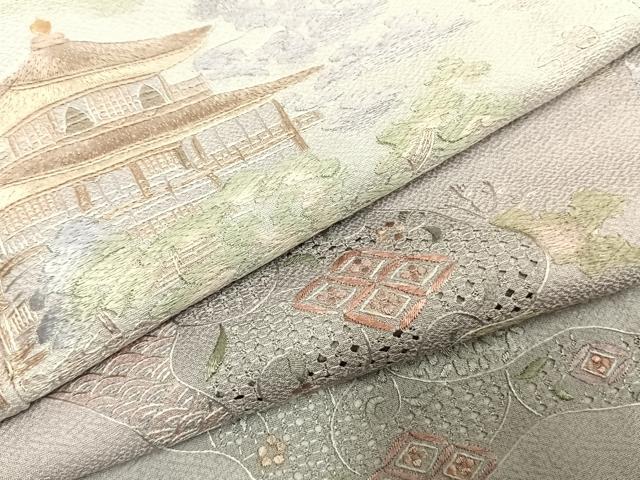 平和屋着物●豪華色留袖　中国三大刺繍　汕頭刺繍　スワトウ刺繍　蘇州刺繍　総刺繍　風景文　暈し染め　正絹　逸品　未使用　AABK1341fy
