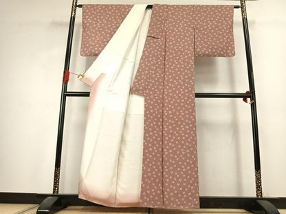 平和屋着物●江戸小紋　花唐草文　正絹　逸品　AABK1343fy