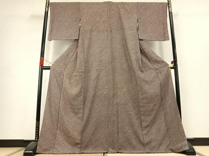 平和屋着物●大変加工の良い総絞り小紋　ロング丈　正絹　逸品　AABK1344fy