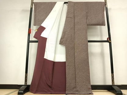 平和屋着物●大変加工の良い総絞り小紋　ロング丈　正絹　逸品　AABK1344fy