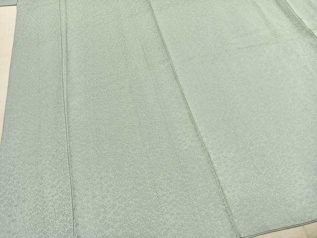 平和屋着物●上質な色無地　作家物　草花地紋　藍白色　正絹　逸品　AABK1346fy