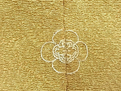 平和屋着物●上質な色無地　作家物　網目地紋　玉蜀黍色　正絹　逸品　AABK1347fy