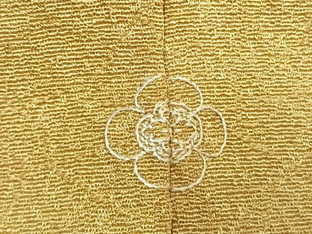 平和屋着物●上質な色無地　作家物　網目地紋　玉蜀黍色　正絹　逸品　AABK1347fy