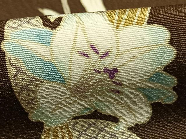 平和屋着物●上質な小紋　草花文　正絹　逸品　AABK1348fy