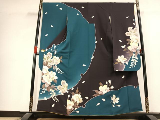 平和屋着物●豪華振袖　舞桜文　暈し染め　金彩　やまと誂製　正絹　逸品　AABK1349fy