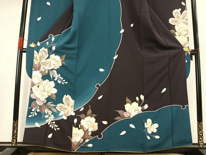 平和屋着物●豪華振袖　舞桜文　暈し染め　金彩　やまと誂製　正絹　逸品　AABK1349fy
