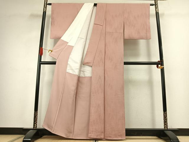 平和屋着物●皇室献上作家　北出与三郎　無地絵羽訪問着　樹林地紋　一斤染色　正絹　逸品　未使用　AABK1350fy