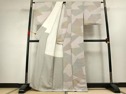 平和屋着物●上質な小紋　切嵌文　正絹　逸品　AABK1353fy